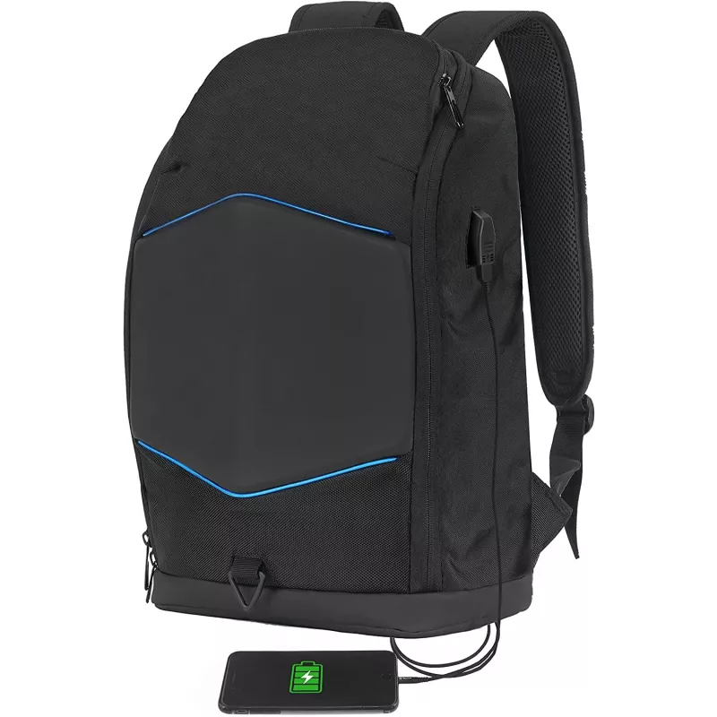 Zaino per notebook Tellur TLL611282 con porta USB e striscia illuminata, nero