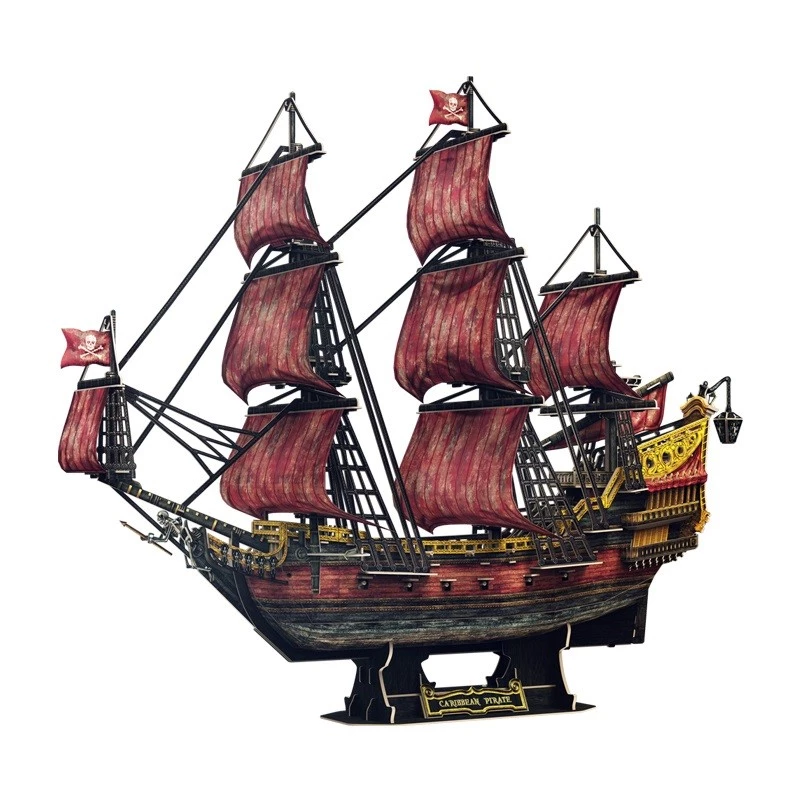 Puzzle 3D cubicfun Queen Anne's Revenge Anniversary Version – modello 306-T4040H, nave da collezione da assemblare