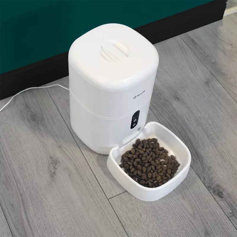 Distributore automatico di cibo Tellur TLL331461 con telecamera UltraHD, 4 l, bianco