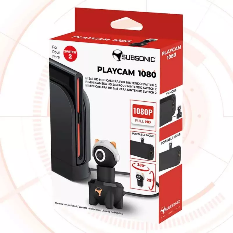 Subsonic Playcam 1080 2in1 HD Mini camera per Nintendo Switch 2 rosso