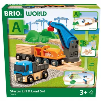 Brio World Set di partenza treno merci con gru
