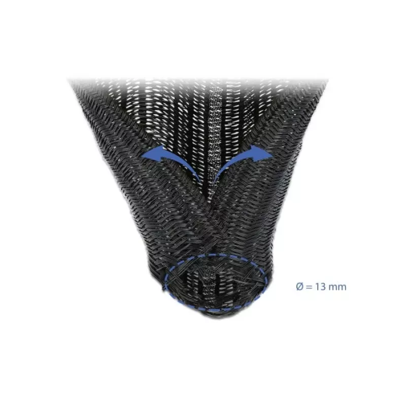 Guaina intrecciata DeLOCK 18922 10 m x 13 mm nero