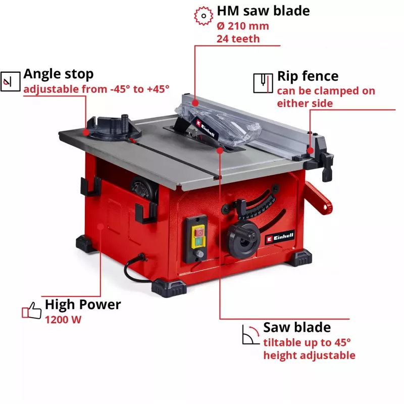 Sega circolare da banco EINHELL TC-TS 8 con lama 210 mm, 230 V