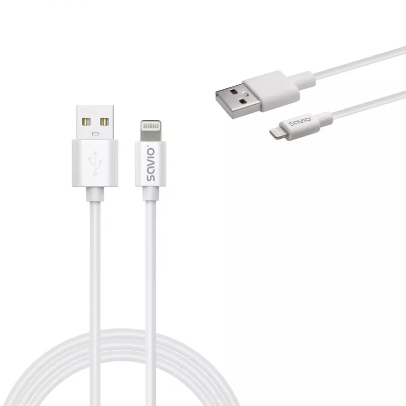 Cavo USB Savio Cl-193 USB 2.0 2 m USB A USB C/Lightning bianco