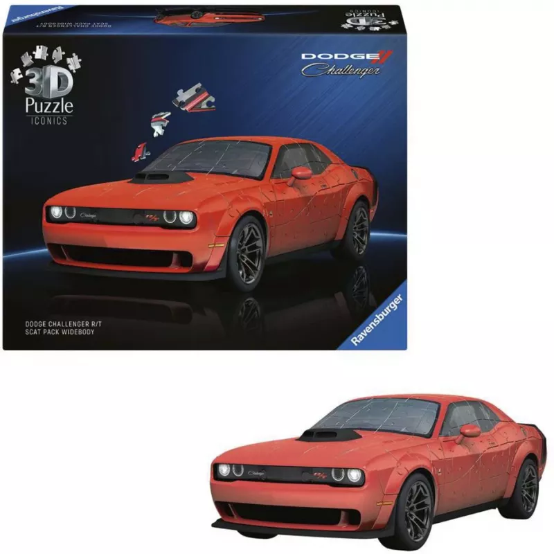Puzzle 3D Ravensburger Dodge Challenger R/T Scat Pack Widebody – serie Iconics, riproduzione in scala