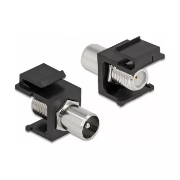 Modulo Keystone connettore IEC su connettore femmina F nero DeLOCK 86857