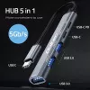 Qoltec 53790 hub adattatore USB-C 3.1 5in1 | USB-C PD | USB-C | 2x USB 2.0 | USB 3.0