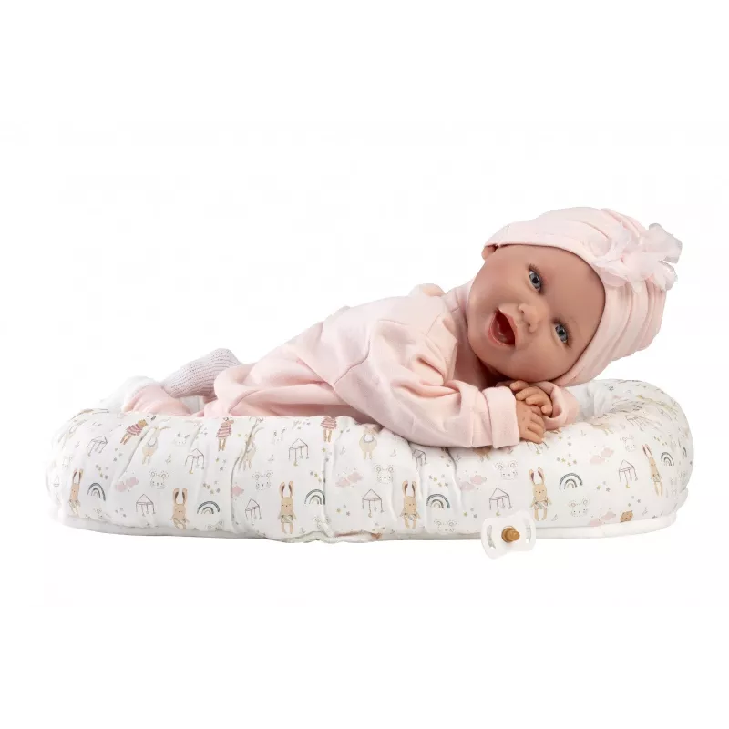 Bambola neonato Llorens Mimi Baby 42 cm — viso realistico, ride, corpo morbido