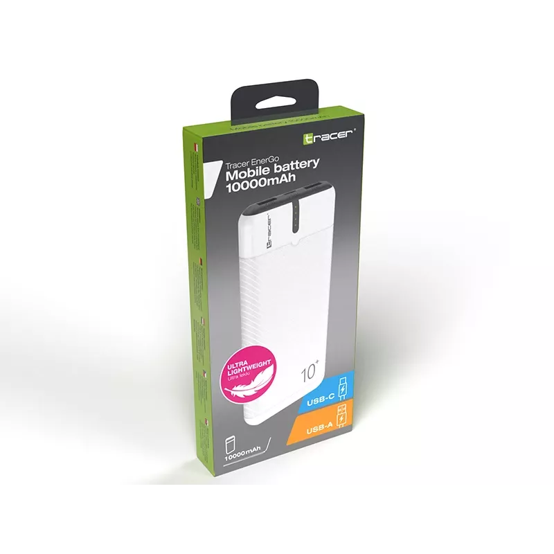 Powerbank EnerGo 10000mAh bianco-nero
