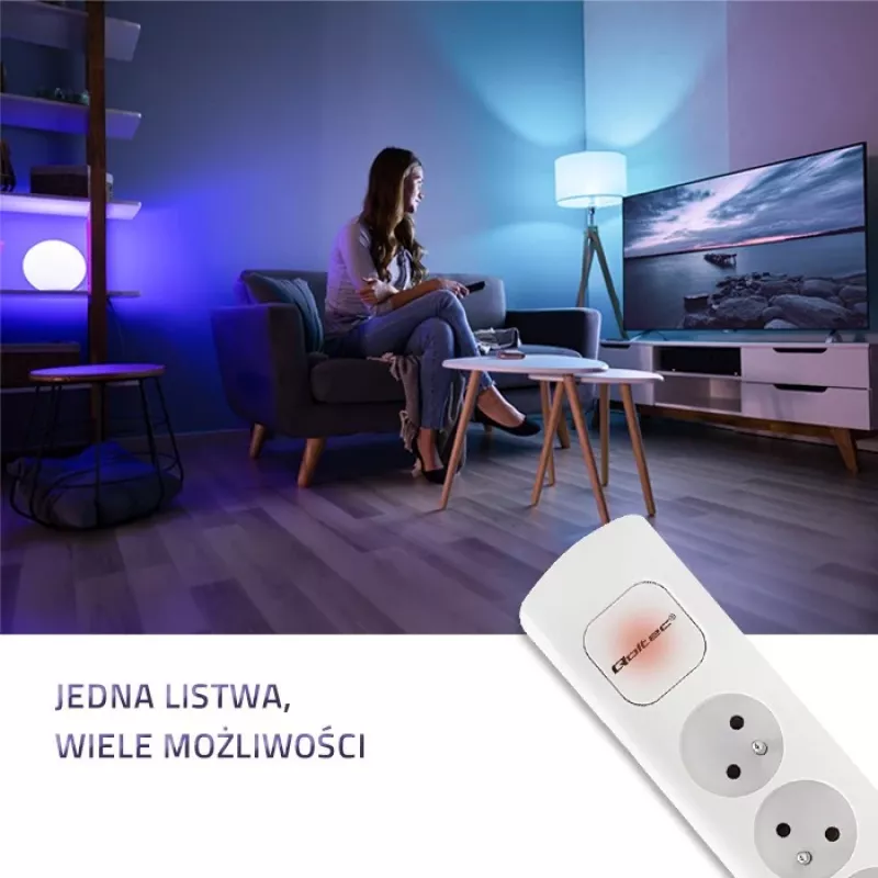 Prolunga elettrica Qoltec 50276 1,8 m 5 prese AC per interni bianco