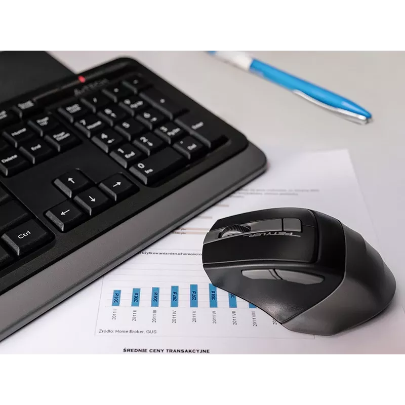 A4Tech FStyler FG1035 kit tastiera e mouse wireless, 2,4G, grigio