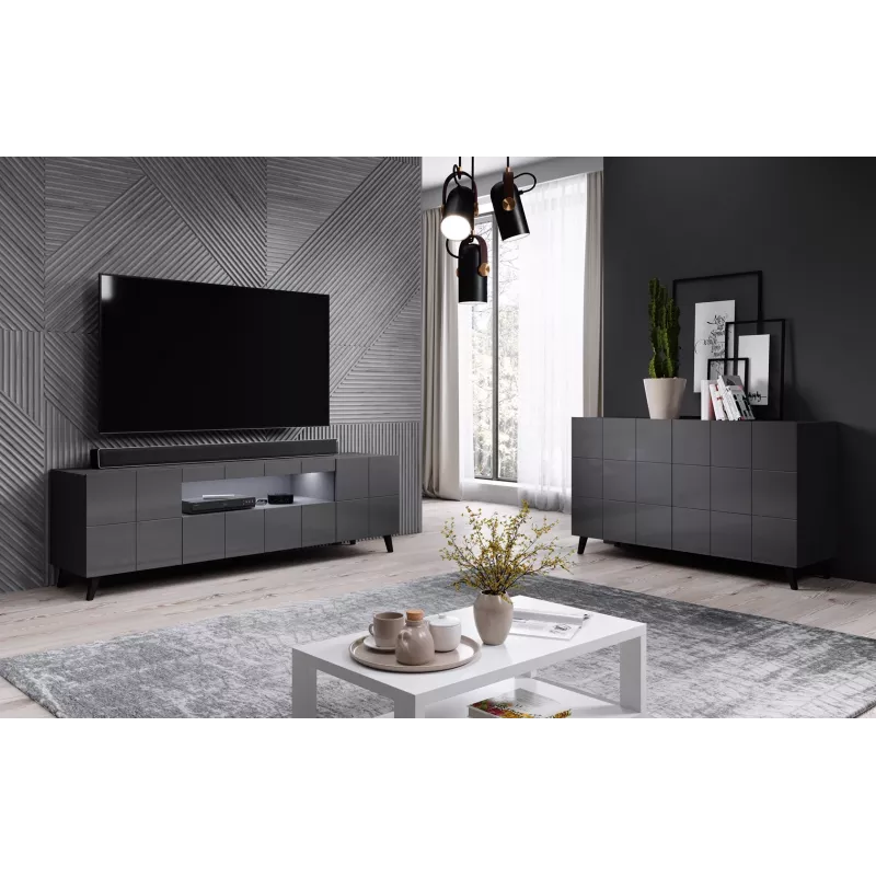 Cama Sideboard 2D REJA grigio grafite lucido/grigio grafite lucido