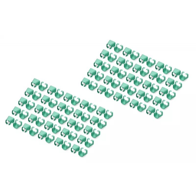 DIGITUS - Clip per cavi con codifica colori - per cavi patch - verde (confezione da 100) (A-CC-G)