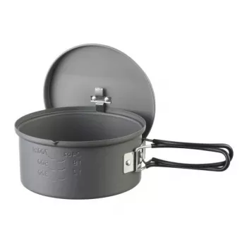 ESBIT PT1100HA Set da cucina da campeggio – pentola in alluminio 1,1 L, Ø14,8 cm, 227 g, nero