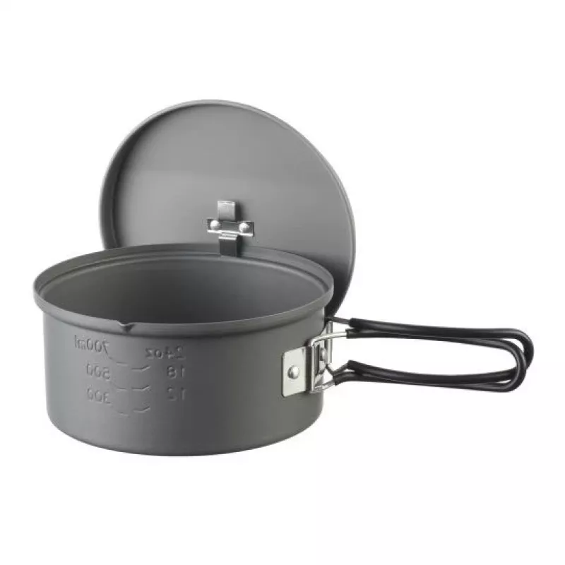 ESBIT PT1100HA Set da cucina da campeggio – pentola in alluminio 1,1 L, Ø14,8 cm, 227 g, nero