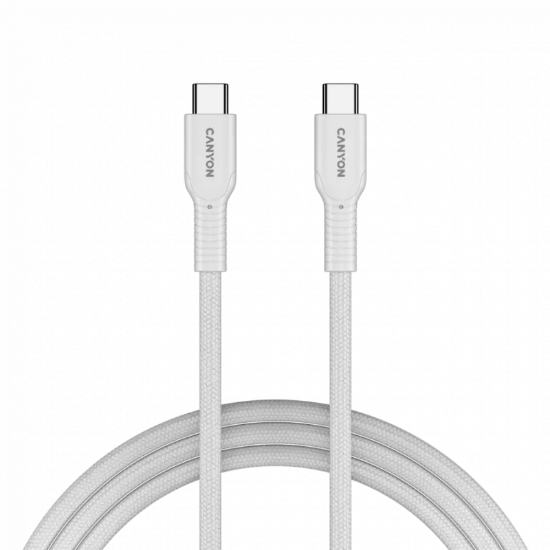CANYON cavo OnWire 60CL C-C 60W COLOR intrecciato 1m bianco