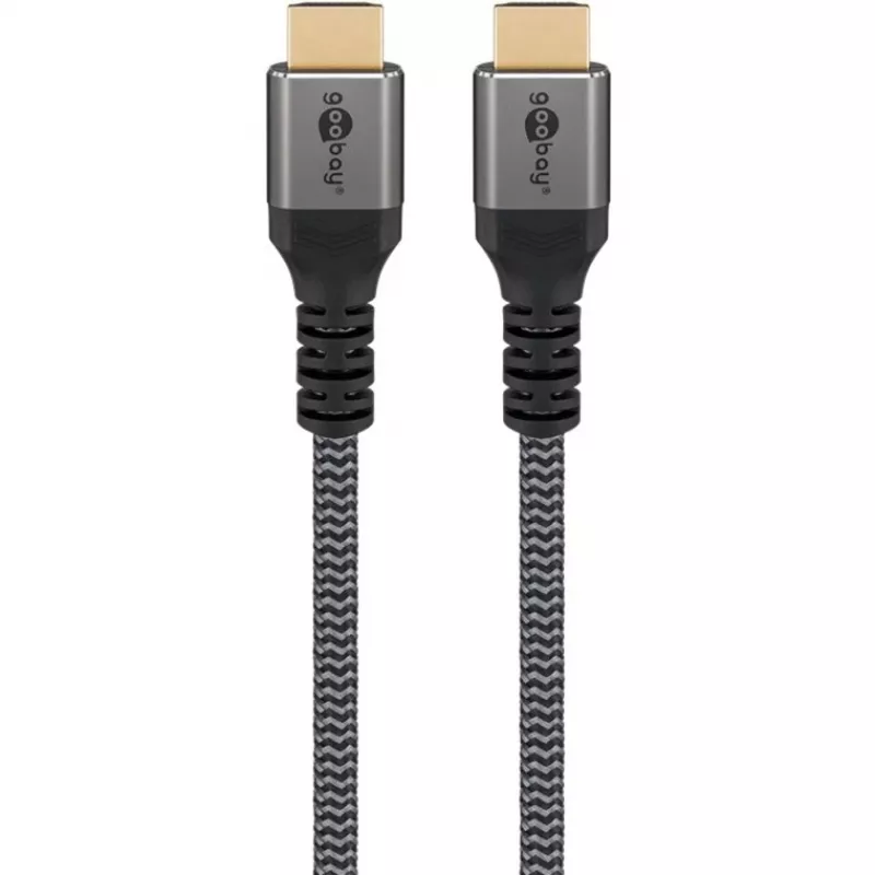 Goobay Plus Cavo High-Speed HDMI con Ethernet, 4K @ 60Hz (grigio, 10 metri)