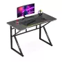 Scrivania gaming huzaro Hero 1.6 nero — tavolo dritto in MDF/carbonio 1200×600×750 mm, struttura in metallo