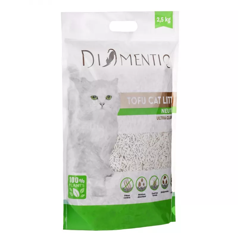 DIAMENTIQ Tofu Neutral Ultra agglomerante - lettiera vegetale - 2,5 kg