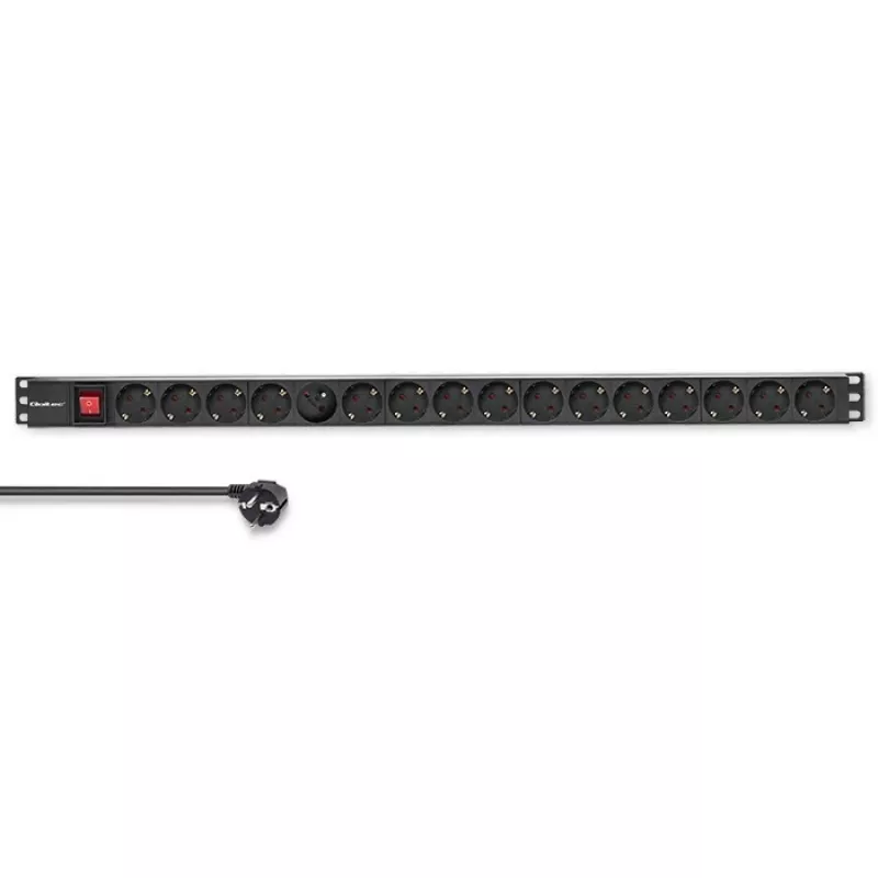 Qoltec PDU in alluminio per RACK | 16A | 16 x Schuko | verticale | 1,8 m