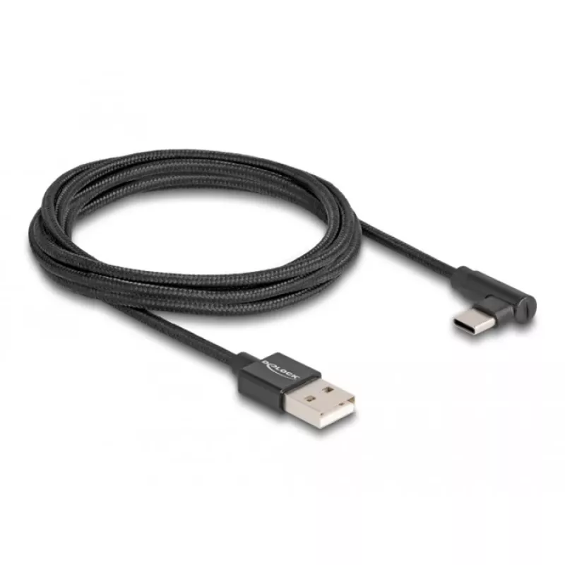 DeLOCK cavo USB 2.0 Type-A maschio a USB Type-C maschio angolare 2 m nero
