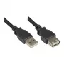 Cavo di prolunga USB 2.0 connettore maschio A a connettore femmina A, nero, 3 m, Good Connections® (2511-OF3S)