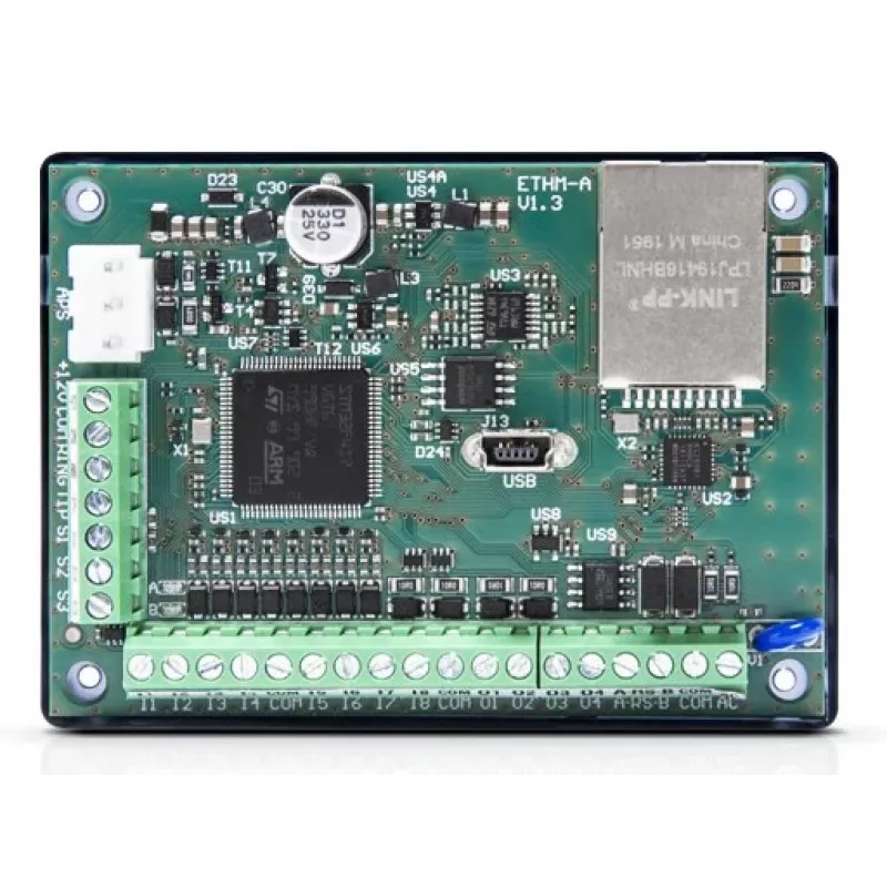 Modulo di notifica SATEL ETHM-A per sistemi di allarme di sicurezza, 12 V, 80 mA, 83×26×60 mm