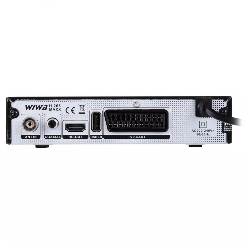 Sintonizzatore TV WIWA H.265 LITE — sintonizzatore DVB-T/DVB-T2 con supporto H.265, Full HD, HDMI, USB, SCART