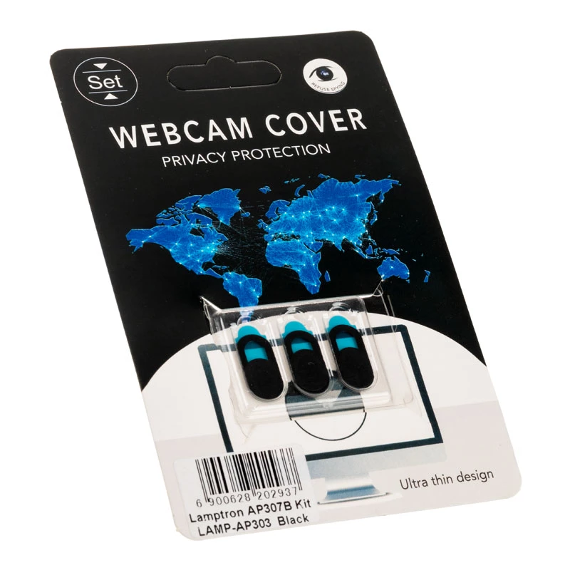Kit copri webcam Lamptron LAMP-AP303, 3 pezzi nero