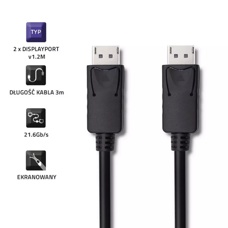 Cavo DisplayPort Qoltec 50374 3 m nero