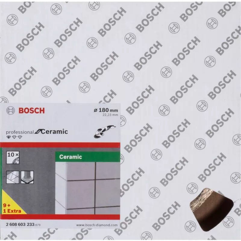 Disco diamantato per ceramica Bosch Professional Ø180 mm, 10 pezzi, foro 22,23 mm