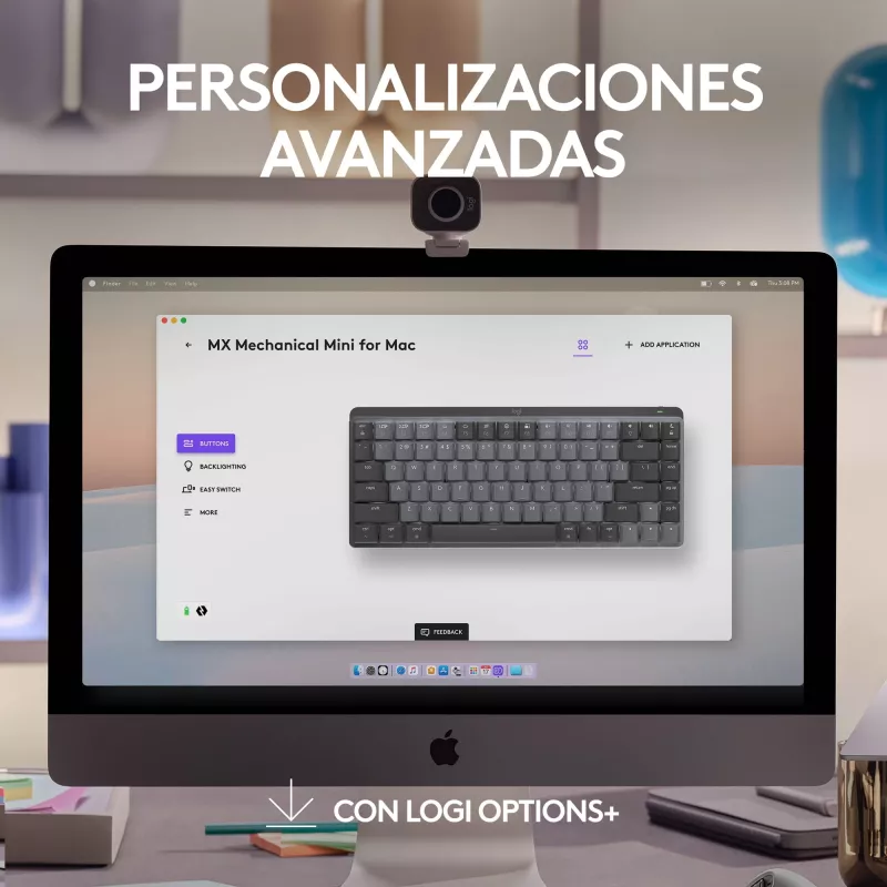 Logitech MX Mechanical Mini for Mac Tastiera wireless, Bluetooth, grigio siderale (920-010837)