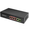 Switch Ethernet PoE QOLTEC 52296 — 4x porte RJ45 PoE, 1x RJ45 uplink