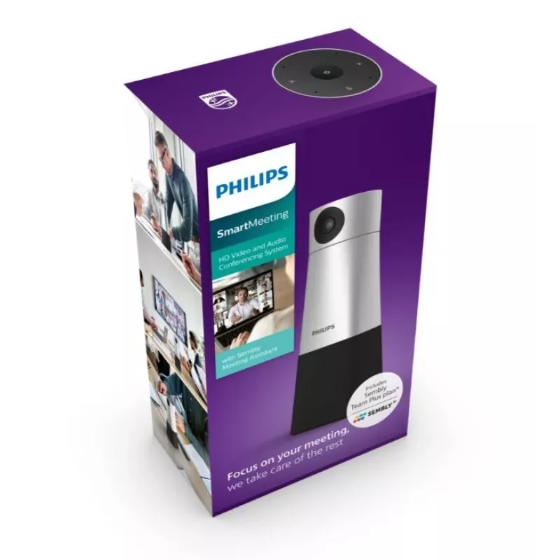 Philips PSE0550 SmartMeeting videocamera per videoconferenza 4K portatile con microfono integrato, 30 fps, USB, nero/argento