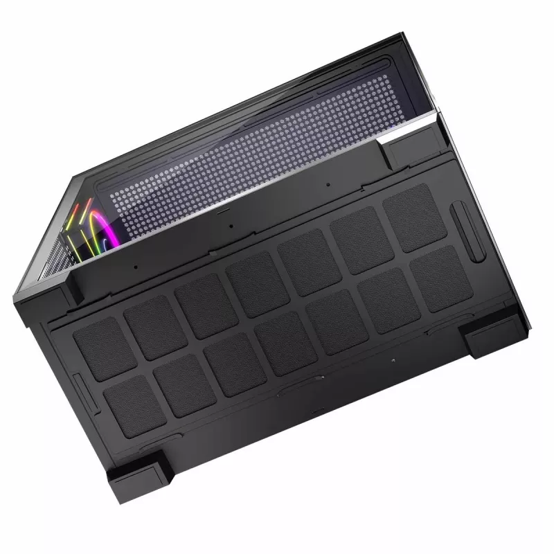 Case PC MODECOM Volcano Stellar 5F ATX Midi Tower, vetro temperato, 5 ventole preinstallate, USB‑C, supporta microATX/ATX, GPU max 420 mm, altezza dissipatore CPU 175 mm