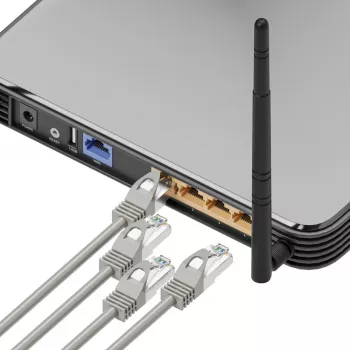 Cavo patch Ethernet Extralink Cat 5e UTP, 10 m, RJ-45–RJ-45, grigio