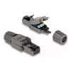 Cavo di rete DeLOCK connettore maschio RJ45 Cat.8.1 STP senza attrezzi nero