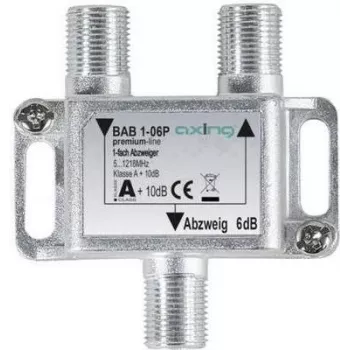 axing BAB 1-06P - splitter per cavo - 5 - 1218 MHz - grigio - A - 6 dB - F