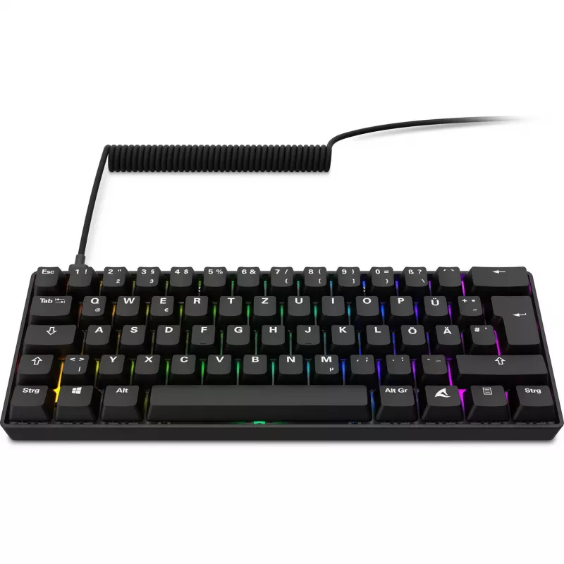 Tastiera Sharkoon 100065630 60% con filo USB QWERTZ tedesco nera