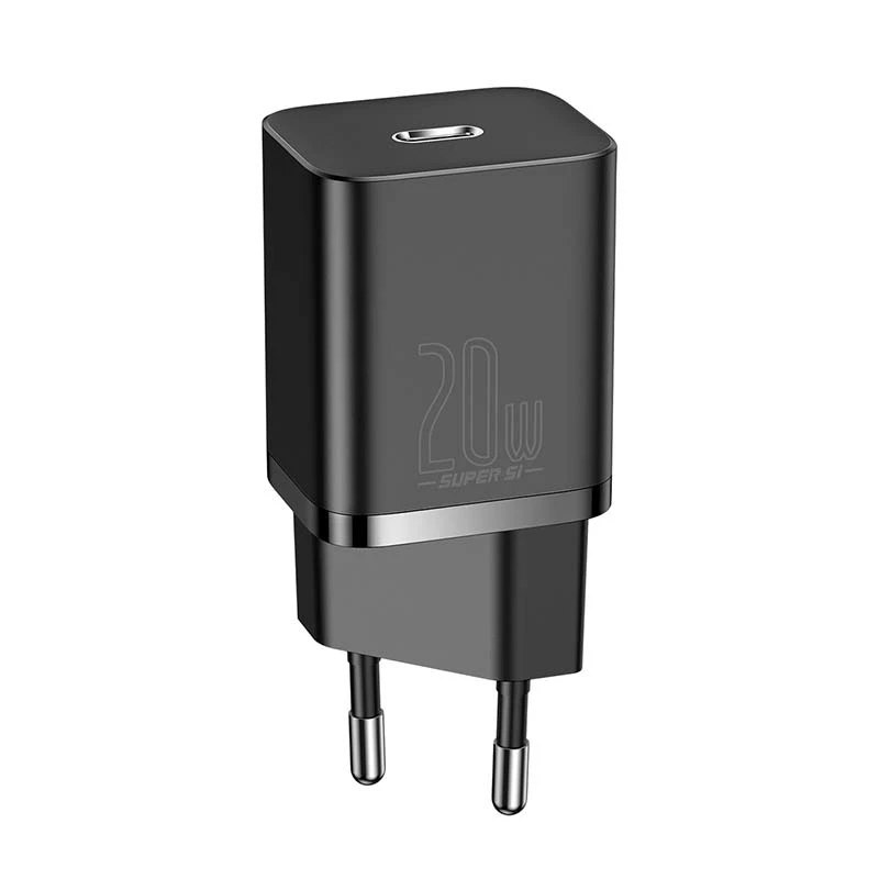 Caricabatterie rapido Baseus Super Si 1C 20W con cavo USB-C per Lightning 1m (nero)