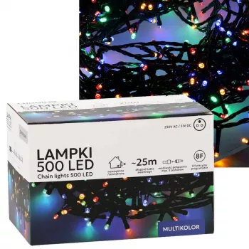 Catena luminosa LED Extralink 500 LED multicolore, 25 m, interno/esterno, modello EX.73318