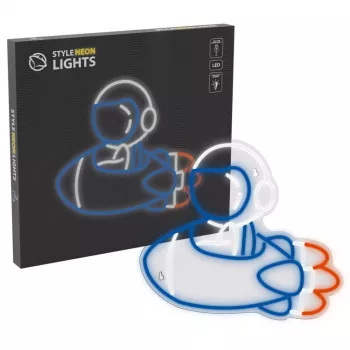 Lampada decorativa neon MANTA SNL90MT Style Neon Lights — motivo astronauta su razzo