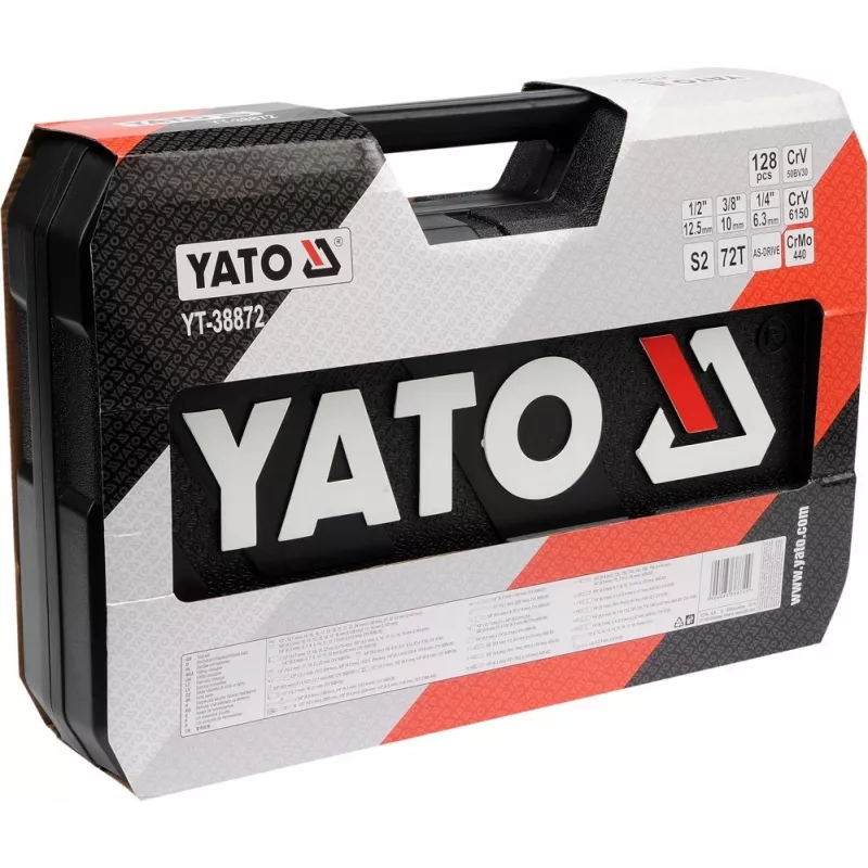 YATO SET DI CHIAVI A VITE E A BUSSOLA 1/4, 3/8, 1/2 128 pezzi 38872