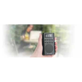 Radio portatile Muse M-03 R con sintonia FM-PLL, display LCD, antenna esterna, nero
