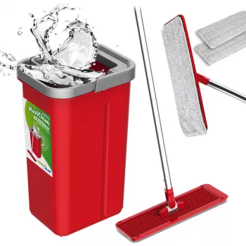GB870 MaxiClean set lavapavimenti piatto con secchio 2 in 1 5,7L set panni lavapavimenti sistema di pulizia detergente testina rotante 360°
