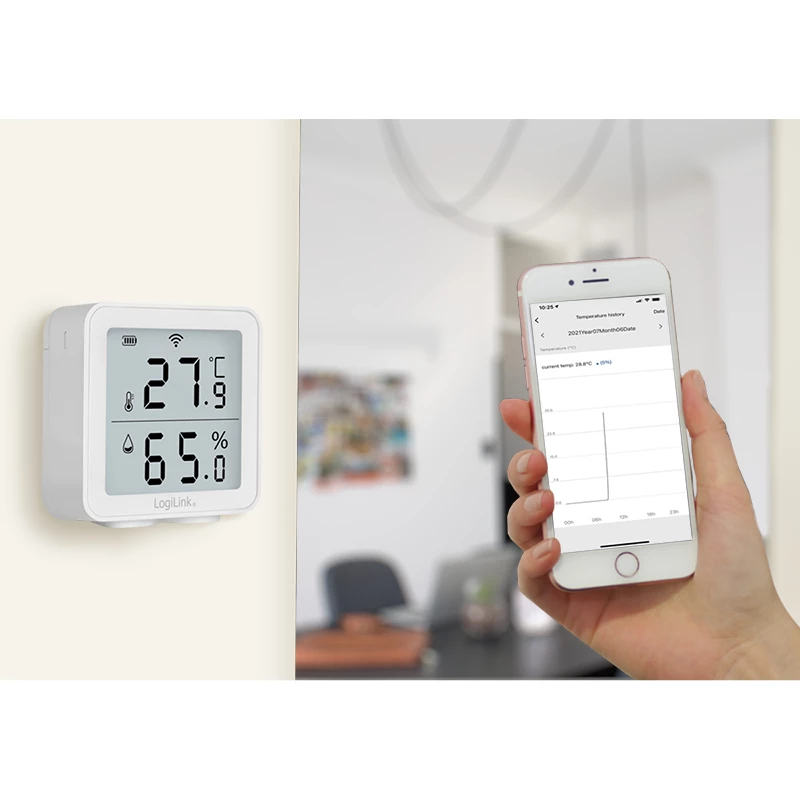 Igrometro psicrometro LogiLink SC0116 per interni elettronico bianco digitale