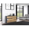Cassettiera Top e Shop M6 140 ANT/ART, 6 cassetti, antracite rovere, 1380×750×400 mm