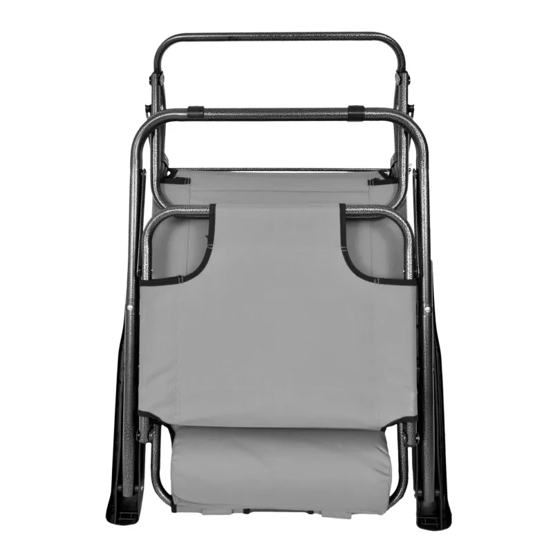 Sedia a sdraio da giardino pieghevole con cuscino Black Forest, grigio