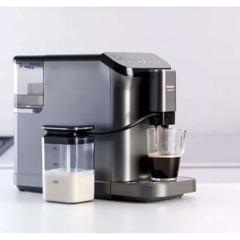 Macchina per caffè espresso Taurus Accento Latte automatica, macinacaffè integrato, serbatoio acqua 1,5 L, vano chicchi di caffè