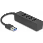 Hub USB DELOCK 64350 — 4 porte USB 3.2 Gen 1 (Type-A), 5000 Mbit/s, 5 V/0,9 A, ABS, nero